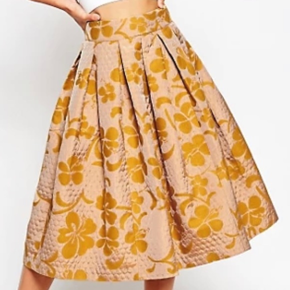 ASOS quilted, full midi skirt with floral print